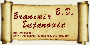 Branimir Dujanović vizit kartica